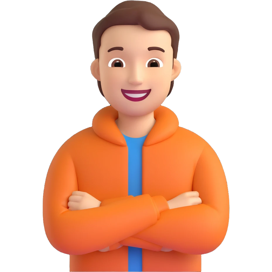 a happy man, smiling warmly emoji