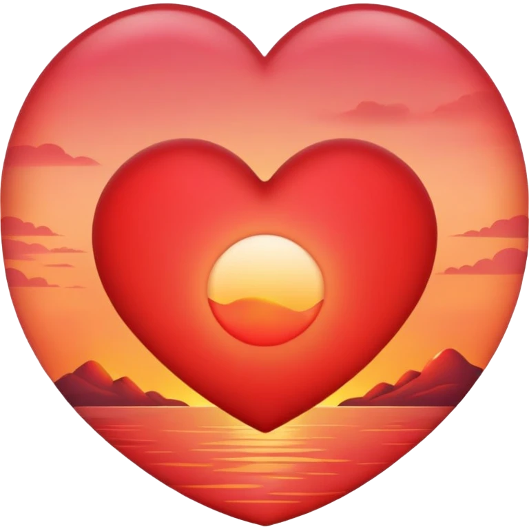 Heart and sunset  emoji