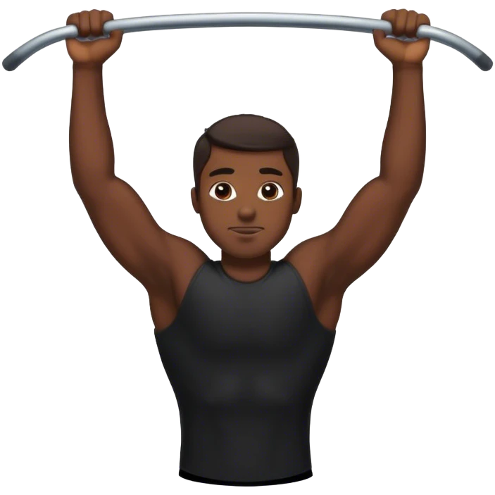 guy with black shirt doing pull ups emoji
