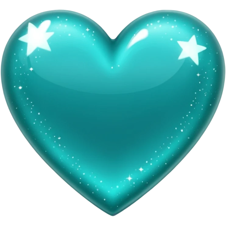Teal heart with sparkles emoji