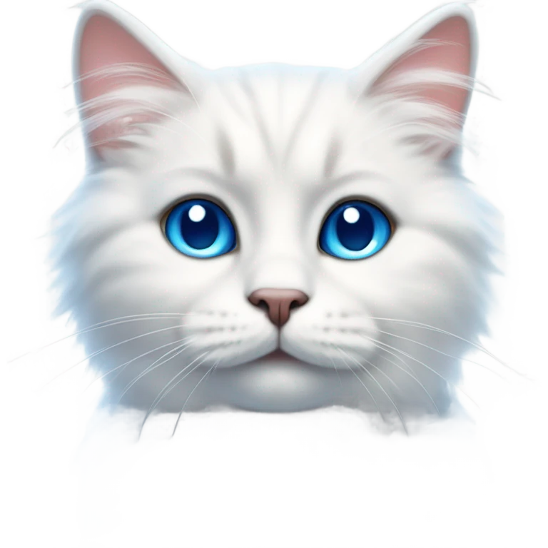 Blind white cat cute emoji
