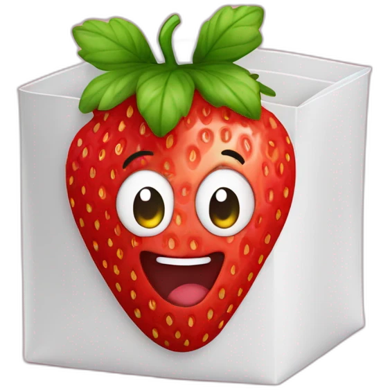 Une fraise dans une boîte emoji