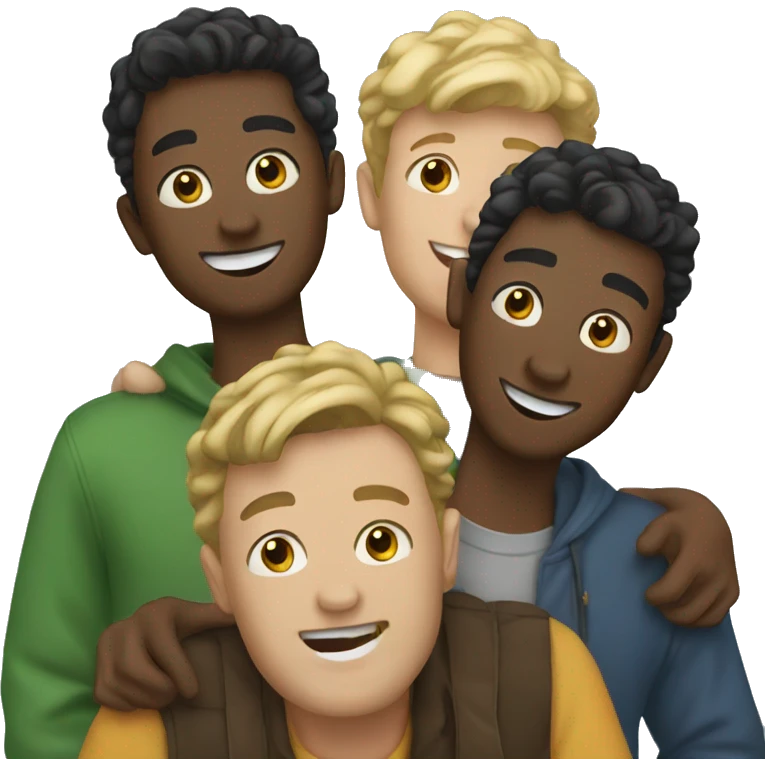three male friends emoji