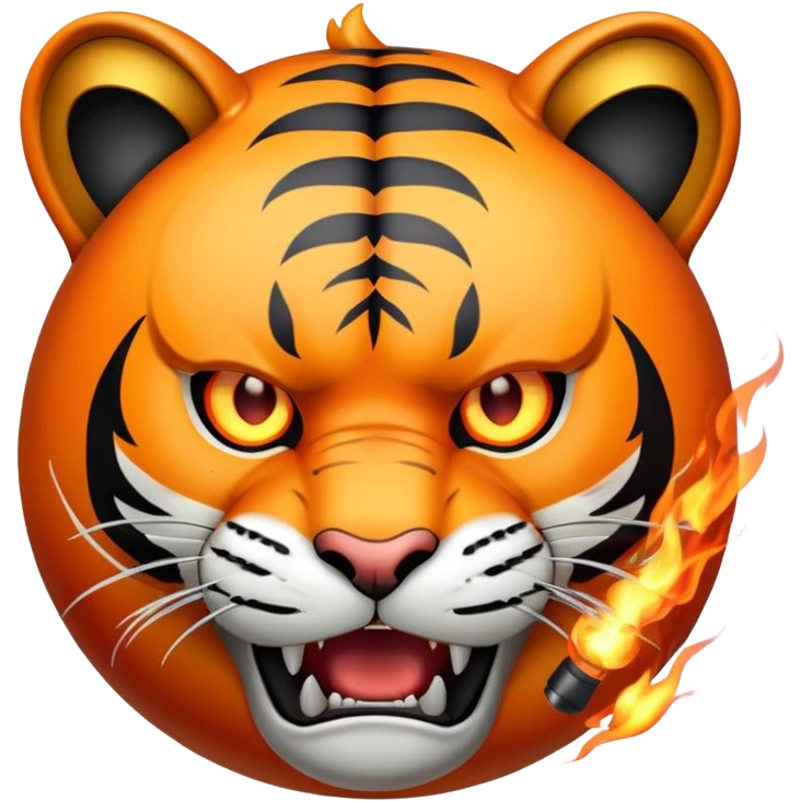 tiger face with bomb with burning fuse for Twitch emote emoji