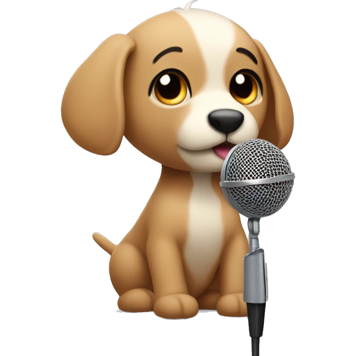 cute/animal/fictional-type carater with a microphone emoji