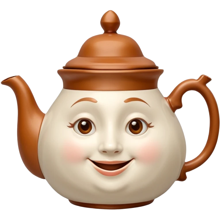 A character from the fairy tale Beauty and the Beast: Mrs. Potts, the lady who was turned into a teapot. She retains the teapot's original form, with an anthropomorphic face on the teapot. emoji