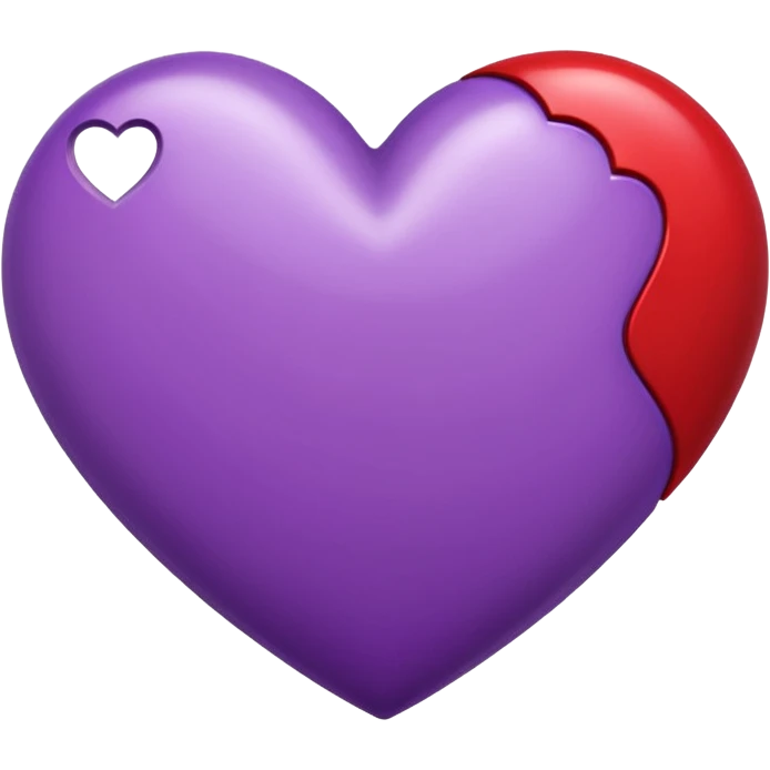 A purple and a red heart emoji