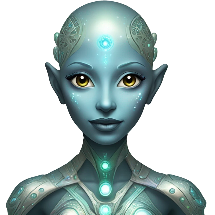 Pleiadian alien female third eye full body emoji