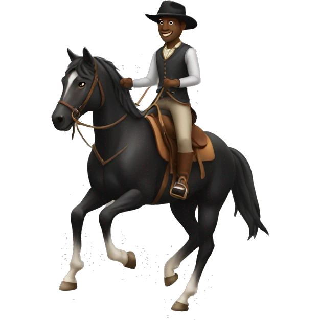 Tall black man riding a horse emoji