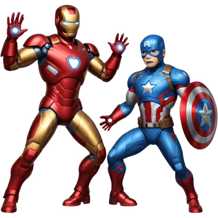 Iron Man and Captain America in battle pose emoji