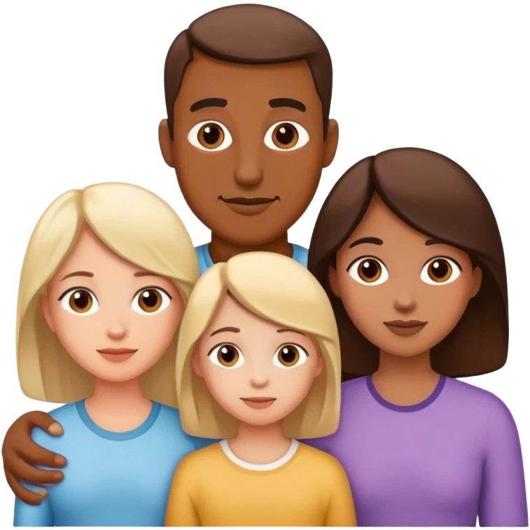 Famille de 5. Maman papa et 2 filles 1 gfarcon emoji