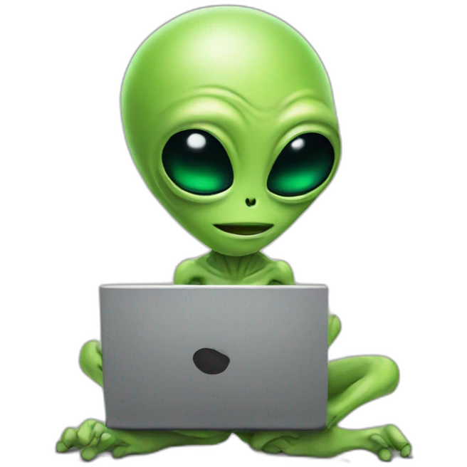 alien working a laptop emoji