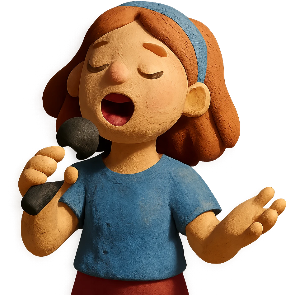young lady singing emoji