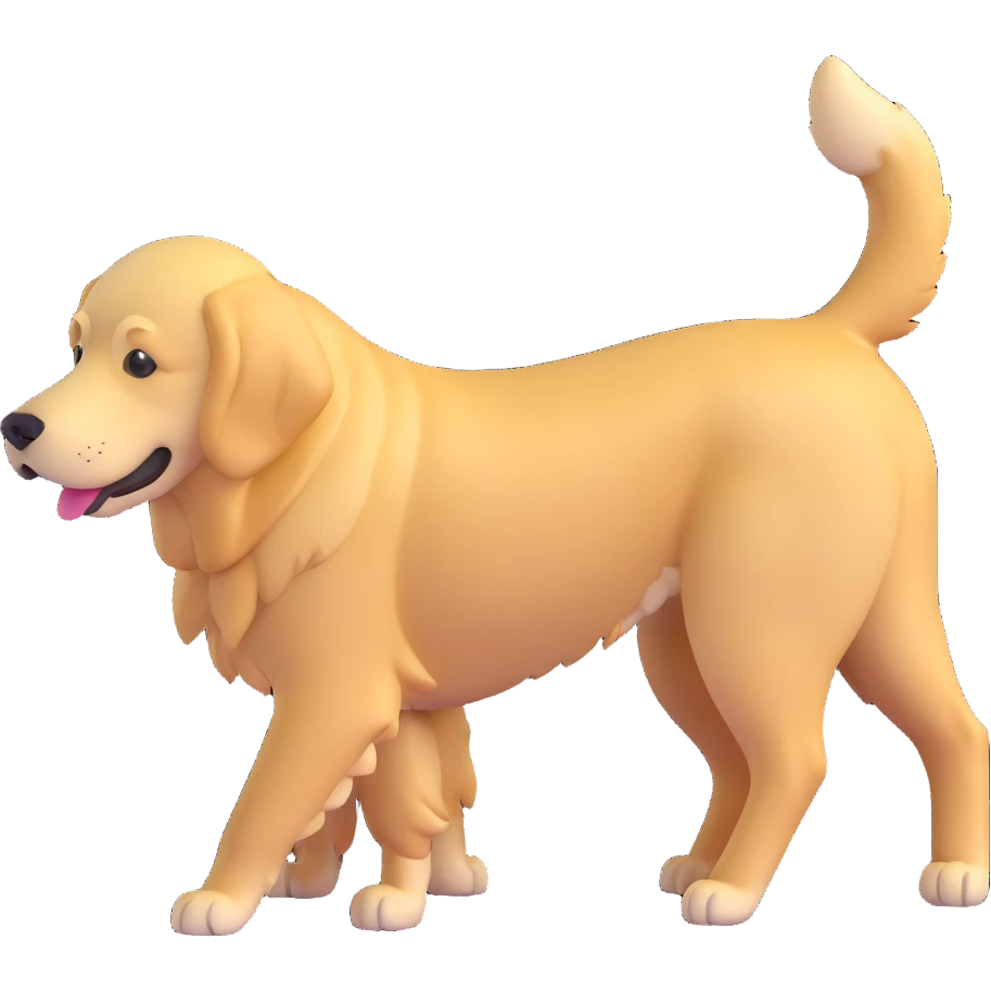 realistic golden retriever, back down, face up, four legs visible emoji