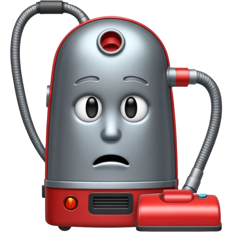 vacuum with a sad face in it emoji