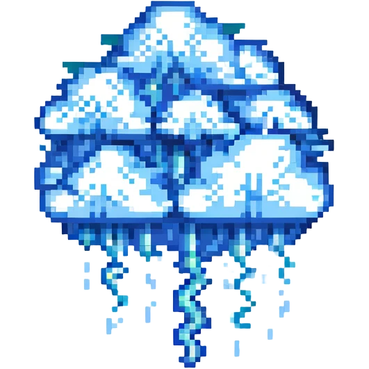 Cloud with rain andlightning emoji