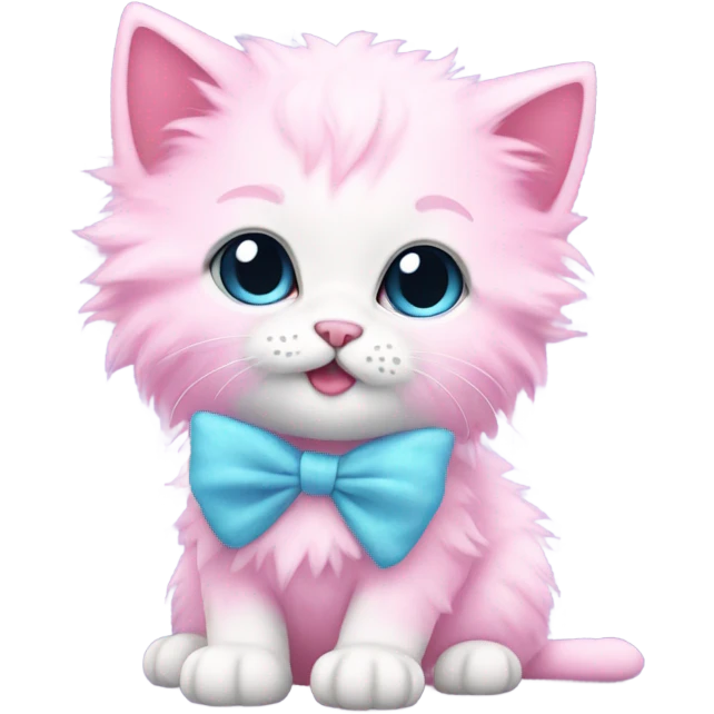 Cotton candy kitten emoji