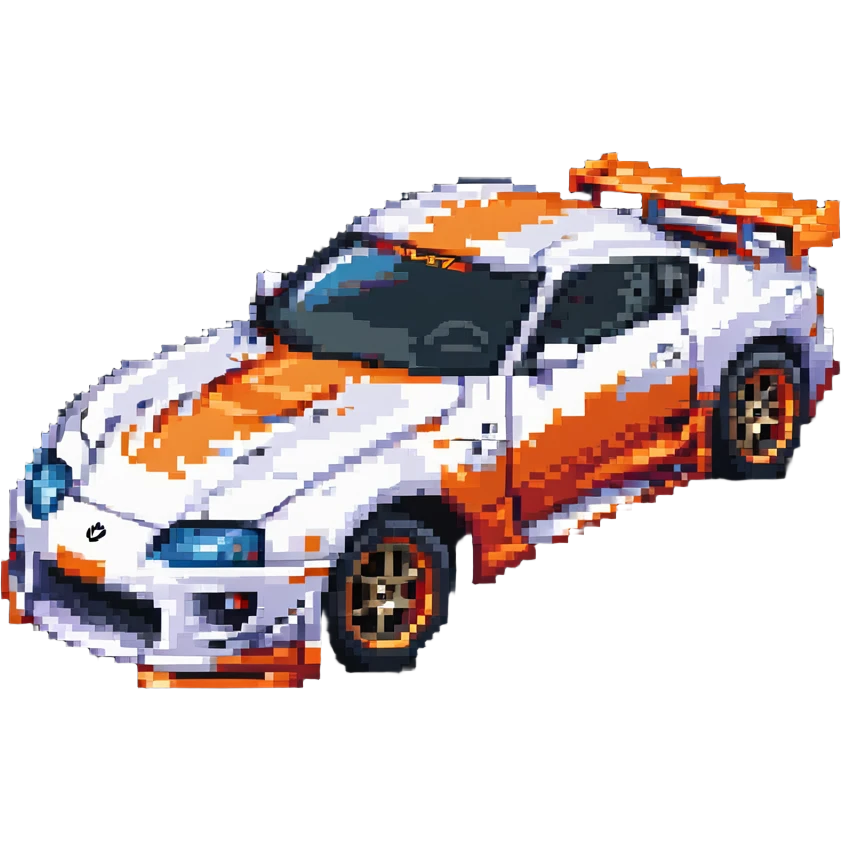 Hot Wheels Toyota Supra dynamic racing pose emoji