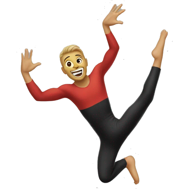 Acrobatisch with hart emoji