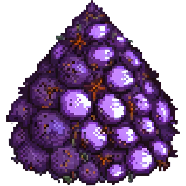 stylized heap of purple spice, glowing slightly, referencing Dune emoji
