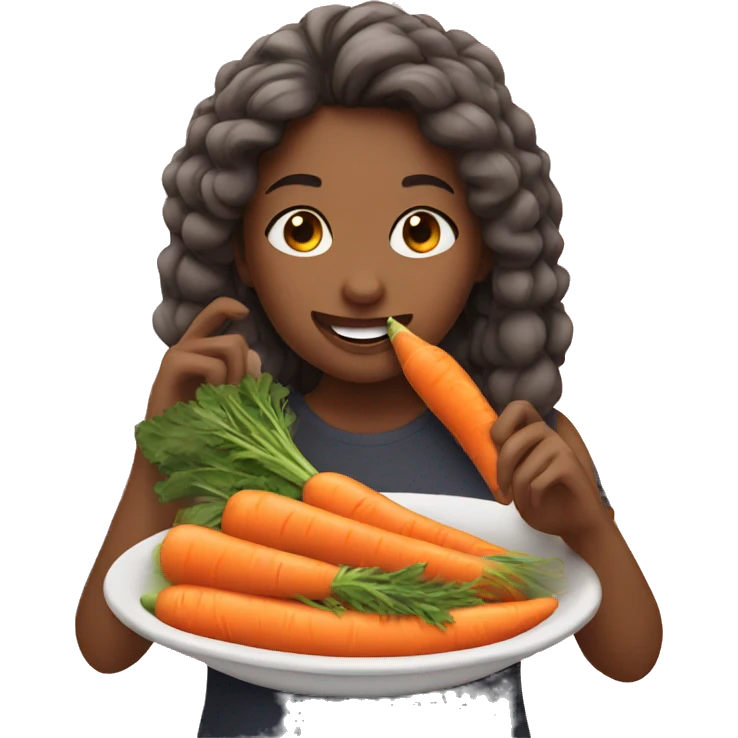 girls eating carrot emoji