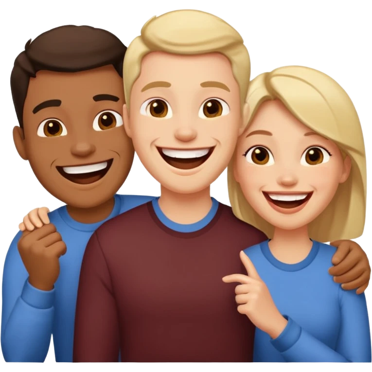 strong team of 3 having fun together emoji