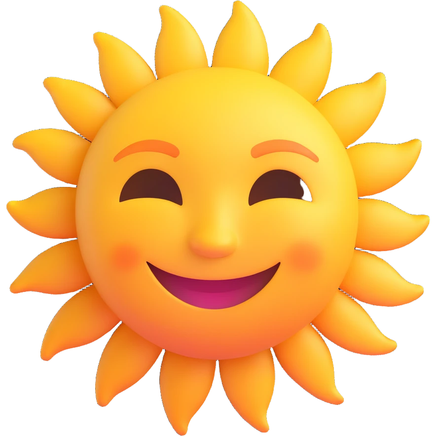 smiling sun 3d emoji style emoji
