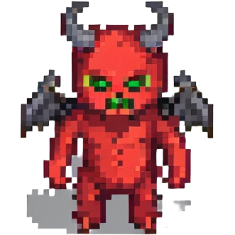 devil pixel art style emoji