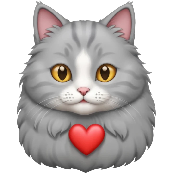 grey cat heart emoji