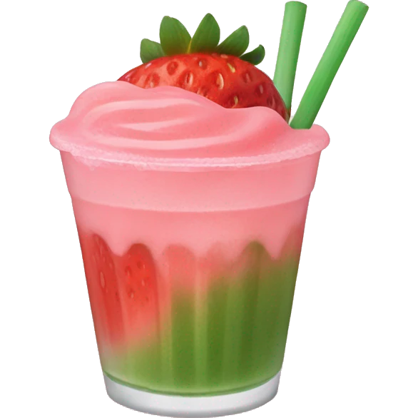 Strawberry iced matcha  emoji