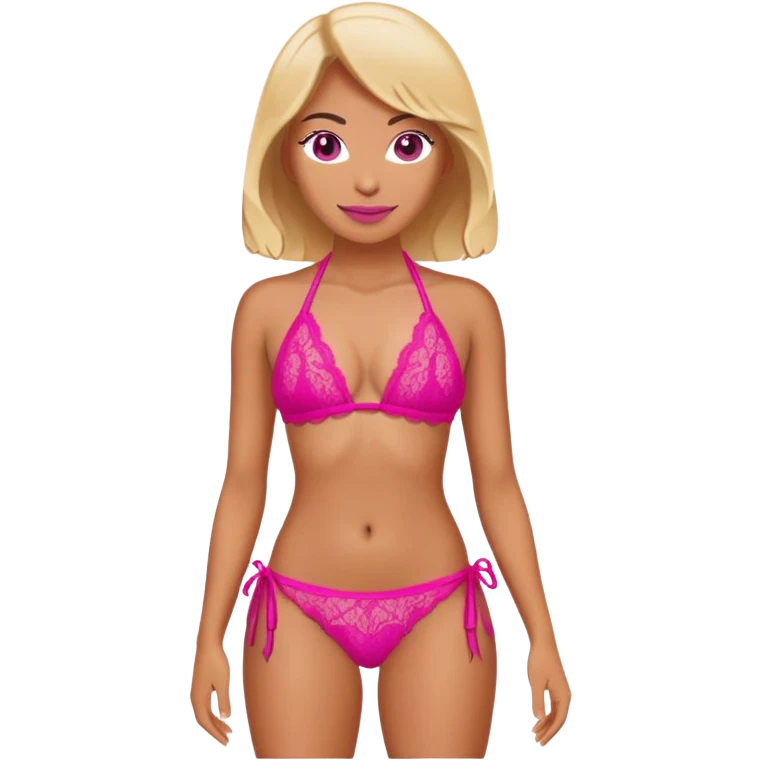 ultra realistic hot pink lace bikini emoji