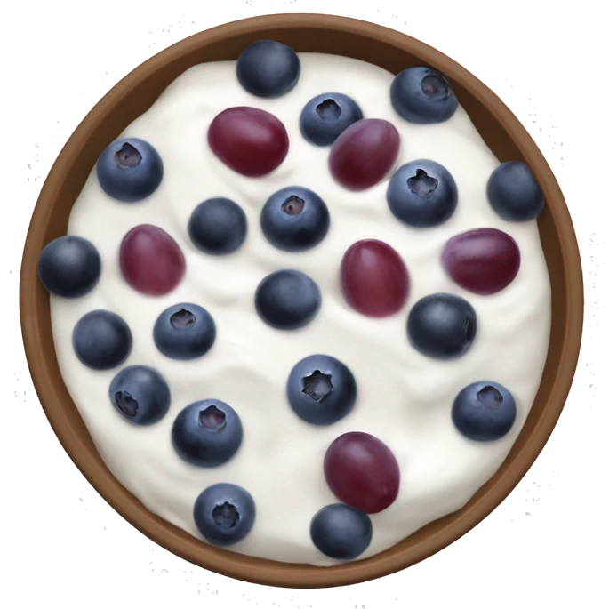 yoghurt bowl with grapes and blueberries emoji