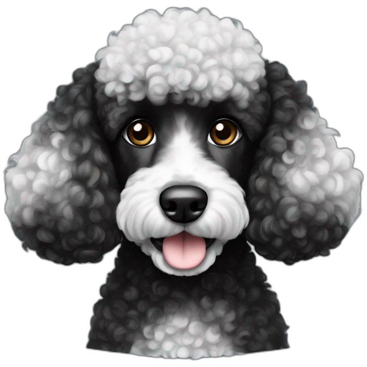 black with small white patches poodle emoji