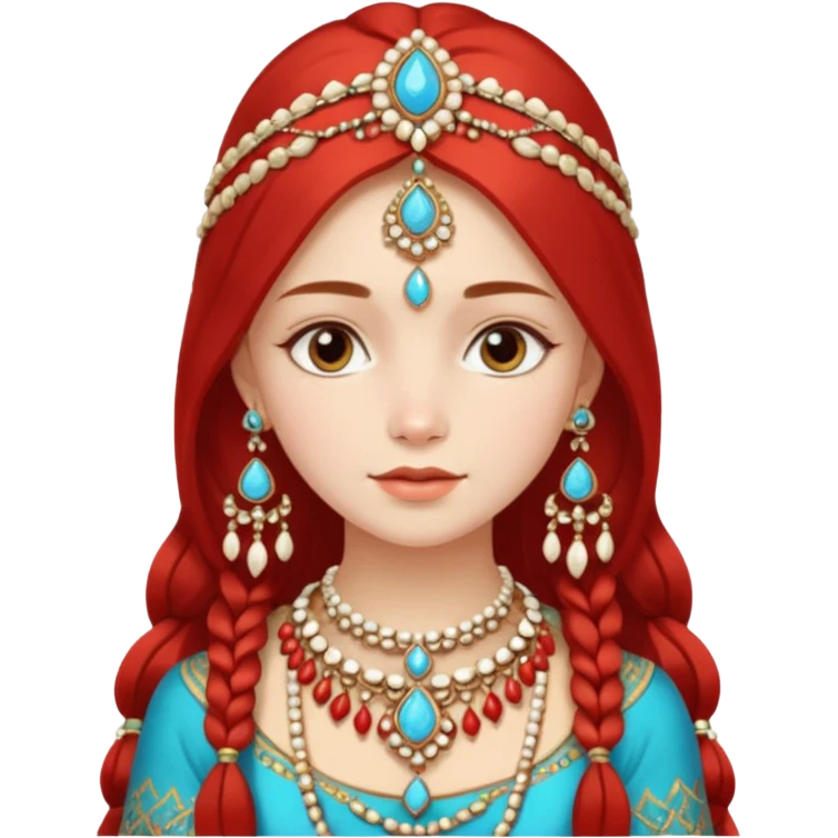 Russian girl in Indian jewellery emoji