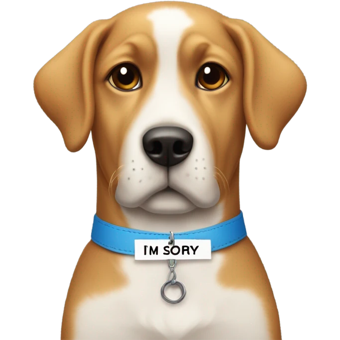 Dog with “I’m sorry” sign emoji