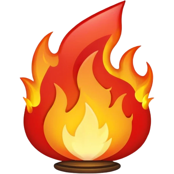 Flame flat red emoji