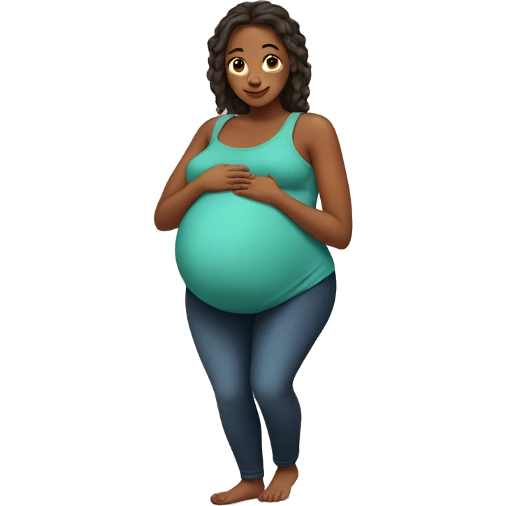 pregnant with big belly emoji