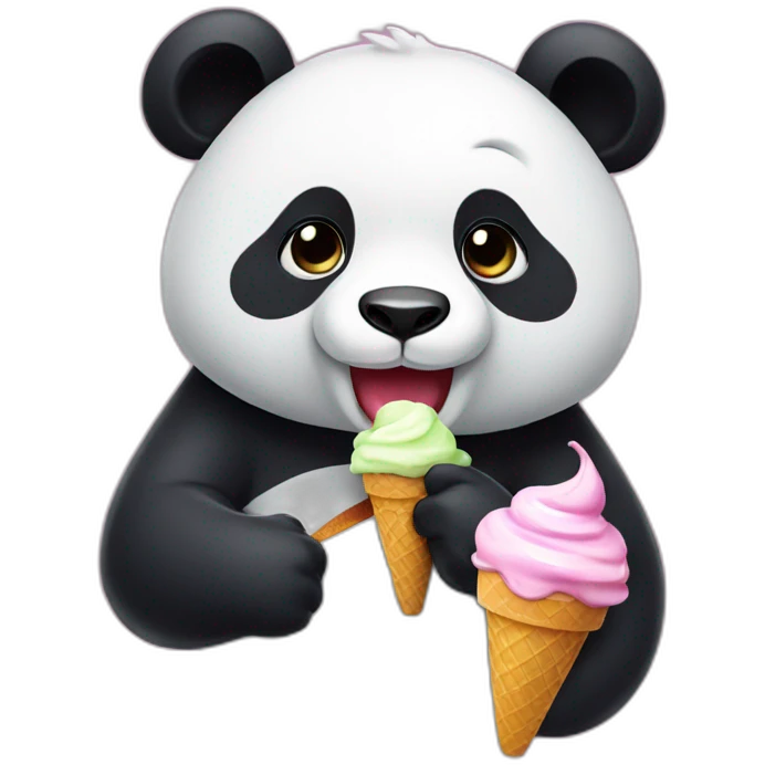 Panda eating ice cream emoji