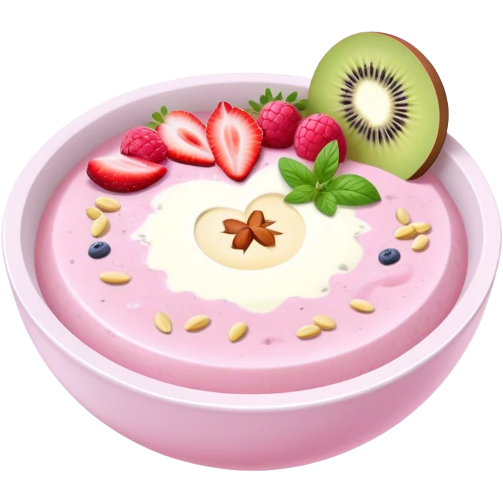 pastel pink and white smoothie bowl emoji