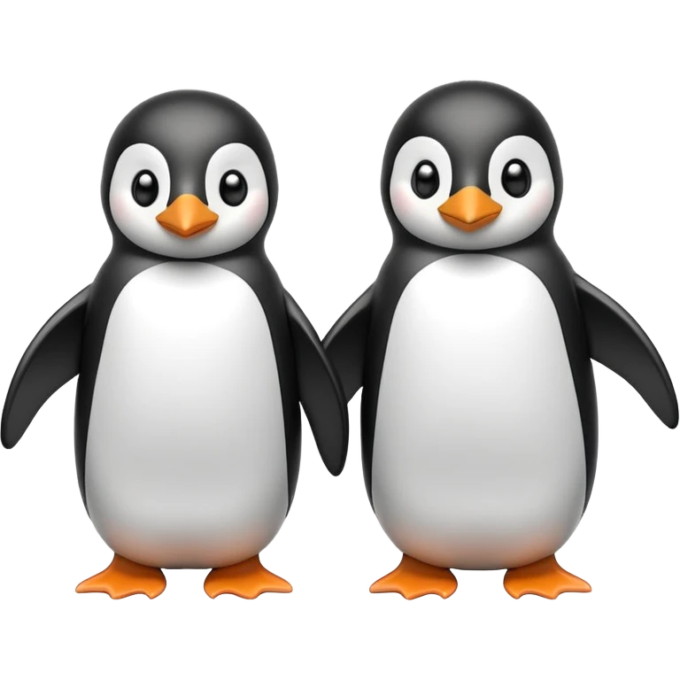Two penguins holding flippers emoji