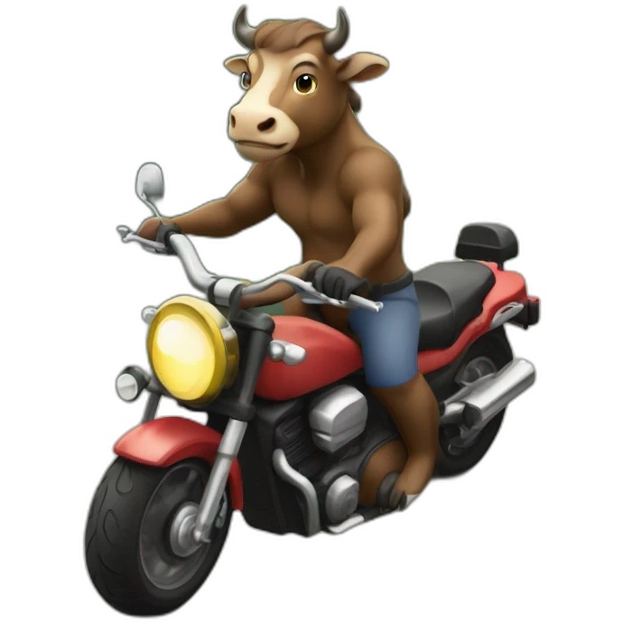 Taureau sur une moto crosse emoji