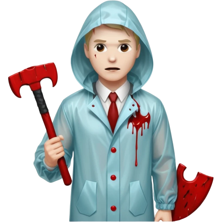 Американский психопат в дождевике с топором emoji