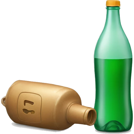 when the unconsumed bottle is lying, the cap from it is lying next to it emoji