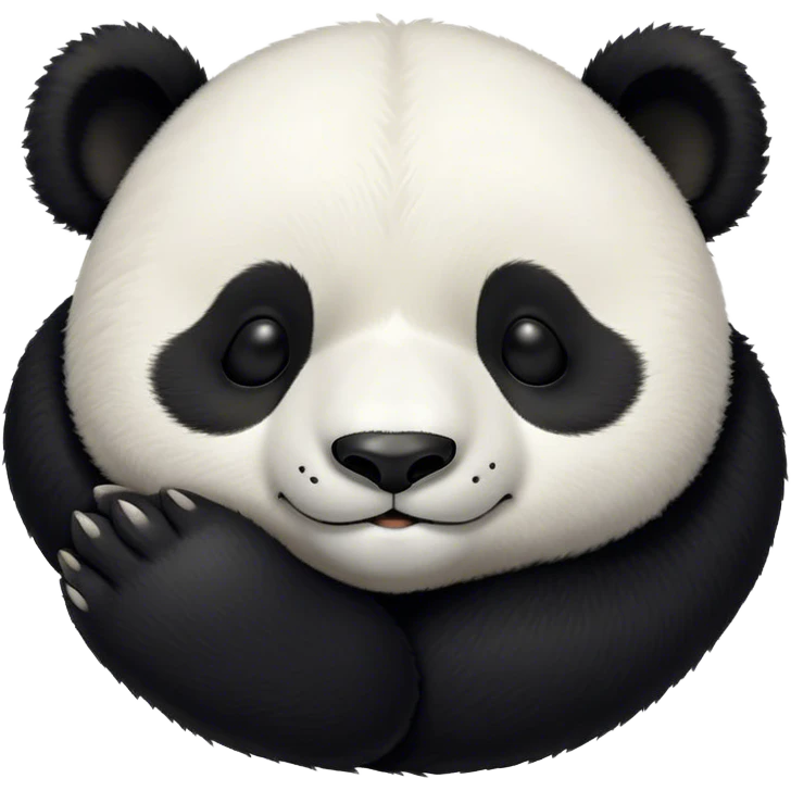 Meme-Worthy Cute Sleeping Panda Portrait Emoji, Head resting peacefully with a contented smile, showcasing a delightfully robust build and a luxuriously soft black and white Fur, eyes shut in a serene, restful nap, Simplified yet hilariously adorable features, highly detailed, glowing with a soft, drowsy light, high shine, relaxed and utterly lovable, stylized with an air of playful laziness, bright and heartwarming, soft glowing outline, capturing the essence of a comically sleepy panda, so meme-worthy it feels like it could instantly become the next viral sensation of adorable slumber! emoji
