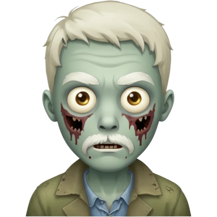 young zombie with white mustache emoji