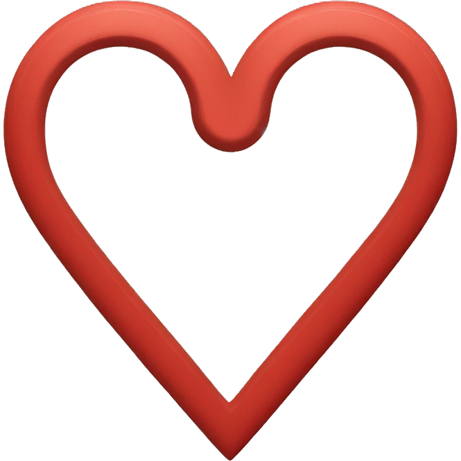 Simple red heart with and white S in the middle emoji