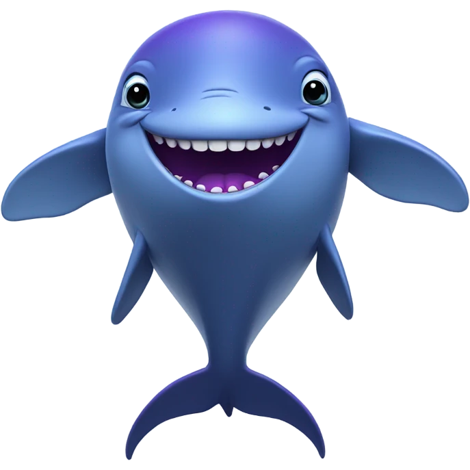 Blue whale purple, open mouth emoji