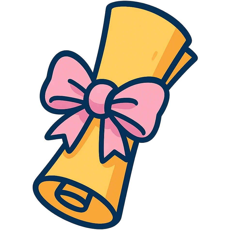 parchment tied with a pastel pink bow emoji