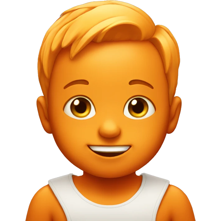 funny orange baby emoji