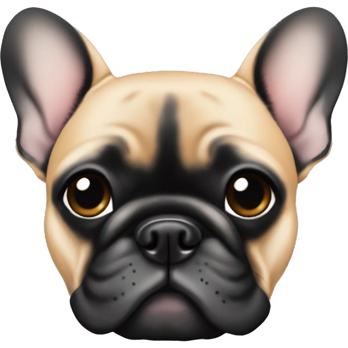 Tan French bulldog with black face emoji
